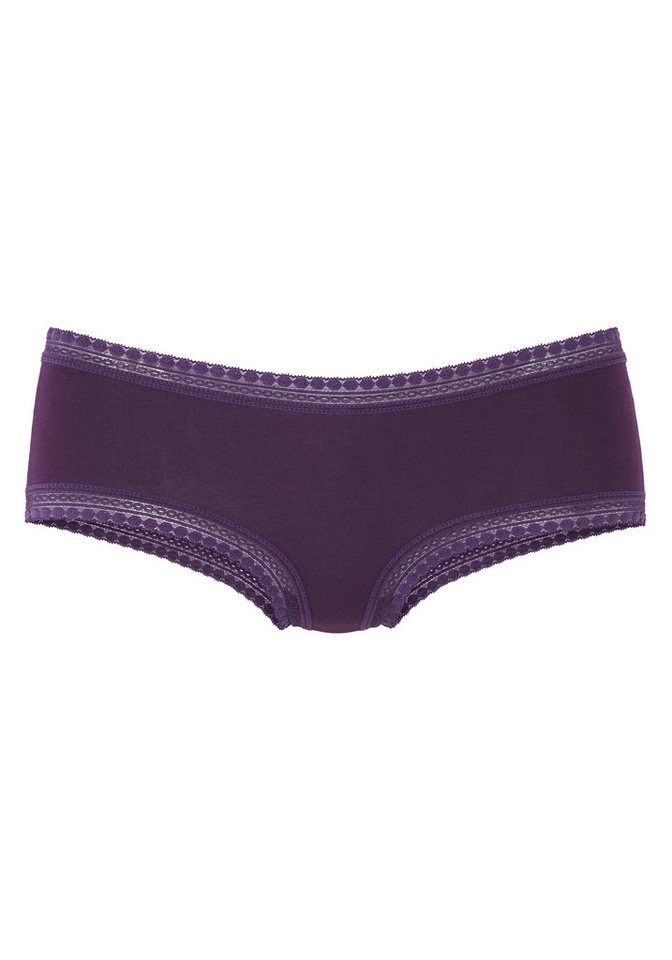 LASCANA Panty (3er-Pack) aus elastischer Baumwolle mit weicher Spitze von LASCANA
