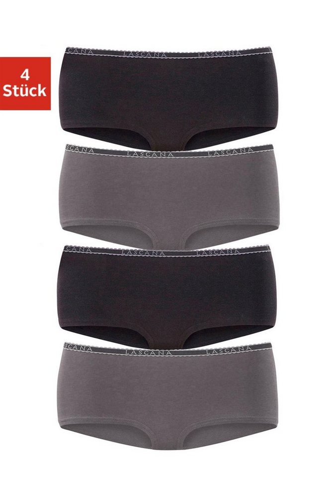 LASCANA Panty (4er-Pack) aus elastischer Baumwoll-Qualität von LASCANA