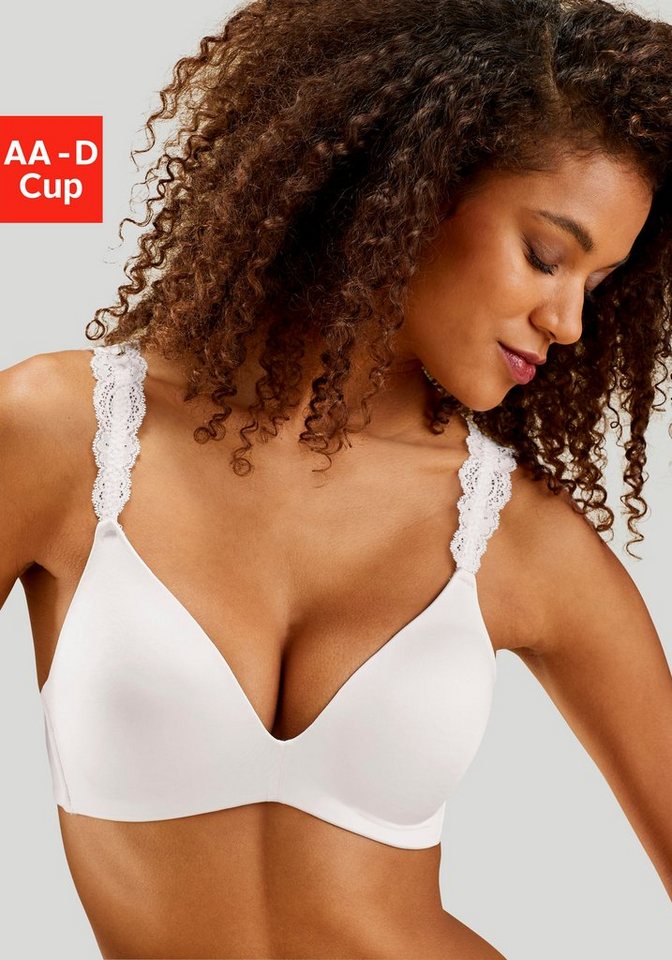LASCANA Push-up-BH ohne Bügel mit wunderschönen Spitzenträgern, Dessous von LASCANA