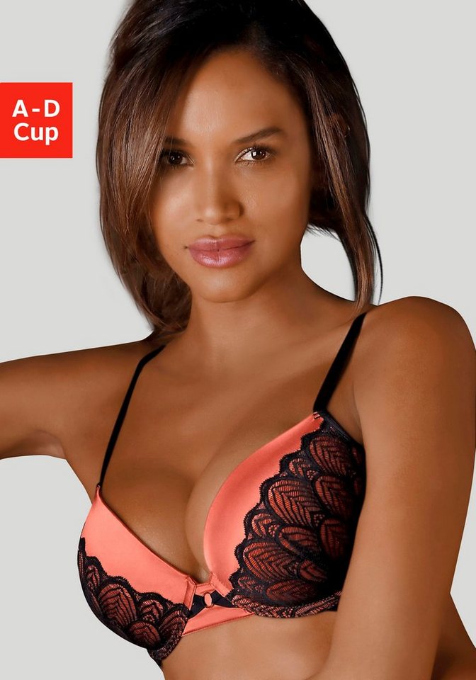 LASCANA Push-up-BH Belinda Cups aus schöner Satinware mit Spitze überzogen, sexy Dessous von LASCANA