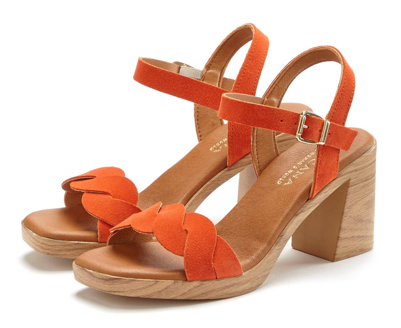 LASCANA Sandale, Sandalette, Sommerschuh Riemchensandalette aus weichem Leder mit Blockabsatz LASCANA Sandale, Sandalette, Sommerschuh Riemchensandalette aus weichem Leder mit Blockabsatz von LASCANA
