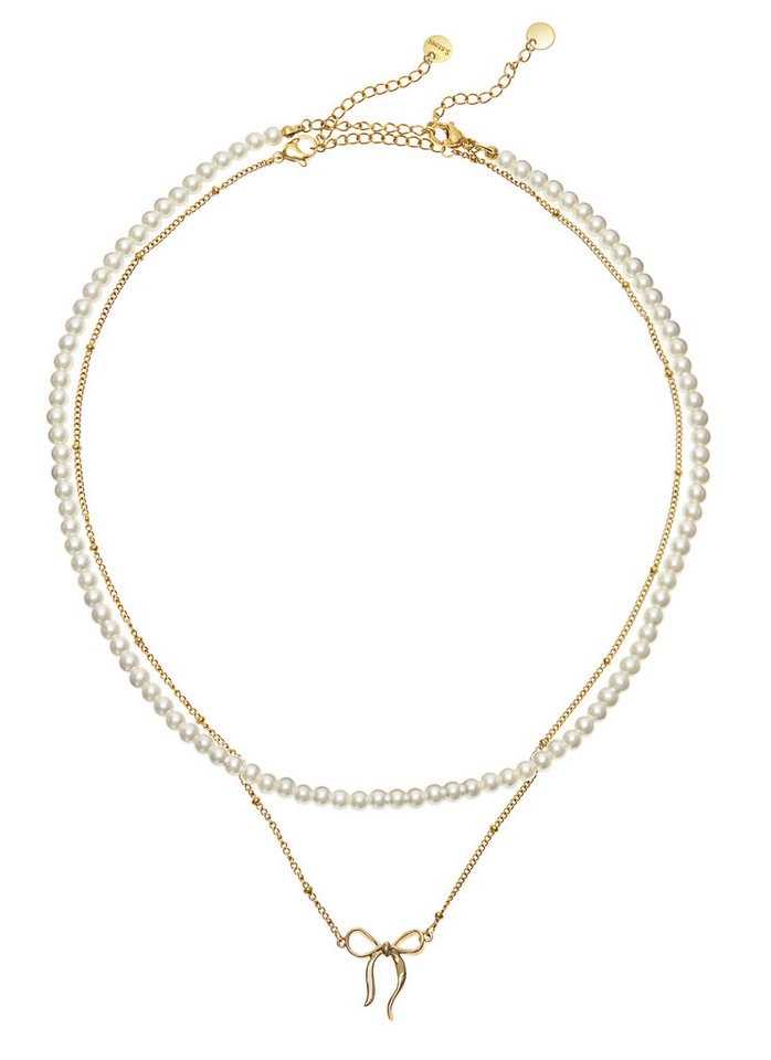 LASCANA Schmuckset Edelstahlketten Set (Set, 2-tlg., Künstliche Süßwasserperlen), 2-teiliges Halsketten Set von LASCANA