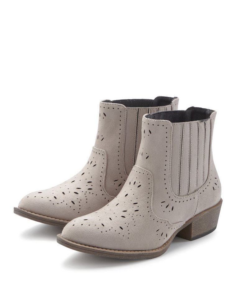 LASCANA Stiefel, Boots, Westernstiefelette, Cowboy Boots, Stiefelette mit Cut-Outs VEGAN LASCANA Stiefel, Boots, Westernstiefelette, Cowboy Boots, Stiefelette mit Cut-Outs VEGAN von LASCANA