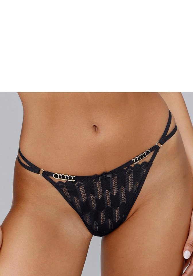 LASCANA String mit graphischer Spitze und Metallaccessoires LASCANA String mit graphischer Spitze und Metallaccessoires von LASCANA
