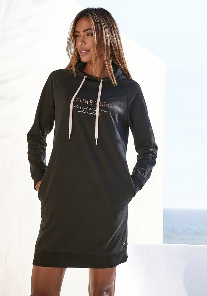 LASCANA Sweatkleid mit Kapuze und seitlichen Eingrifftaschen, Loungewear von LASCANA