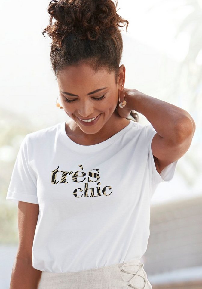 LASCANA T-Shirt mit Print, Kurzarmshirt aus Baumwolle, casual-chic LASCANA T-Shirt mit Print, Kurzarmshirt aus Baumwolle, casual-chic von LASCANA