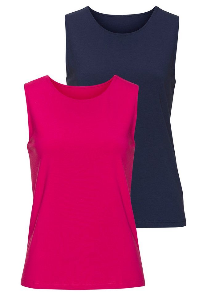 LASCANA Tanktop aus elastischer Baumwoll-Modal-Qualität (2er-Pack) von LASCANA