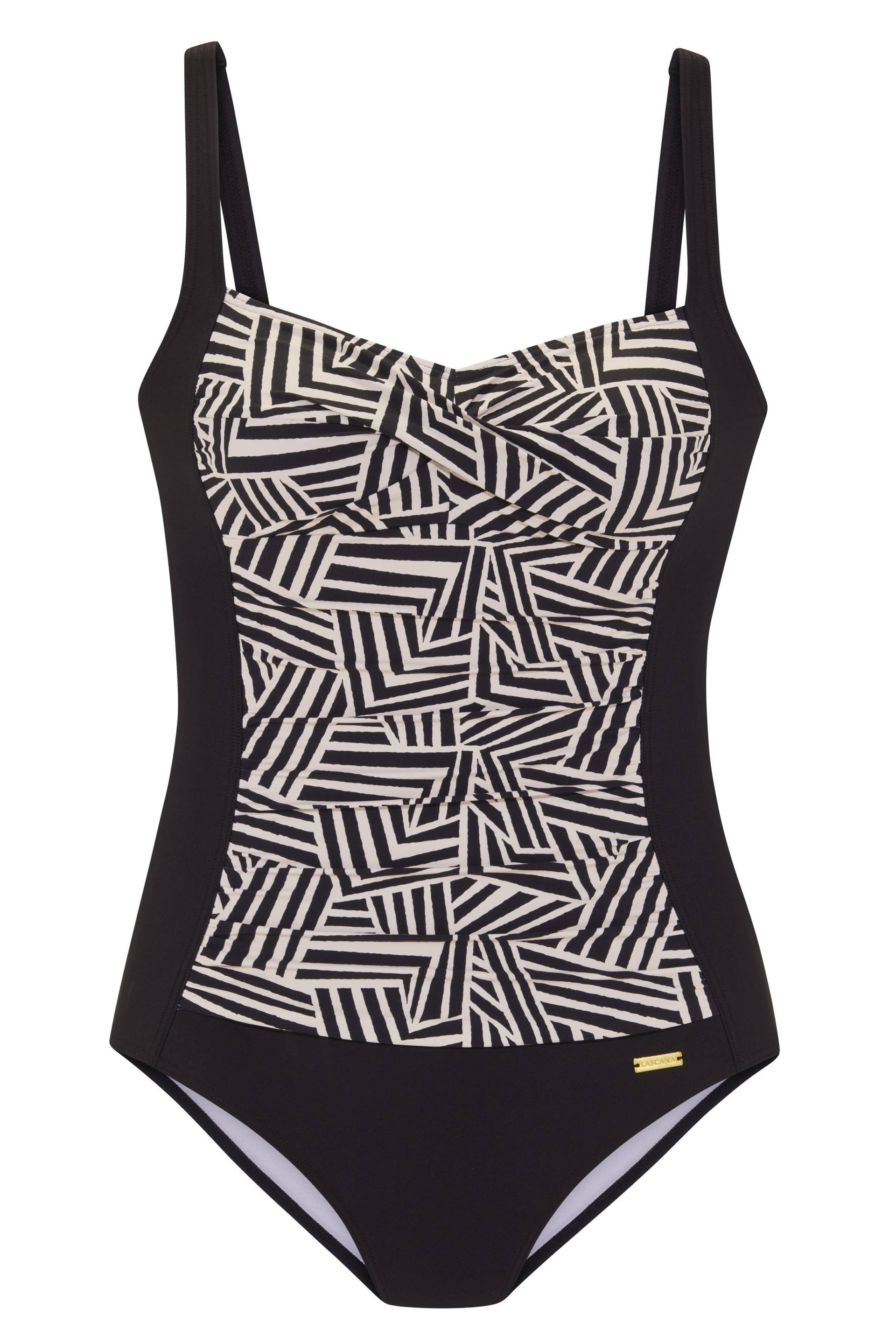 LASCANA - lascana Badeanzug black-creme - Gr. - 46D von LASCANA