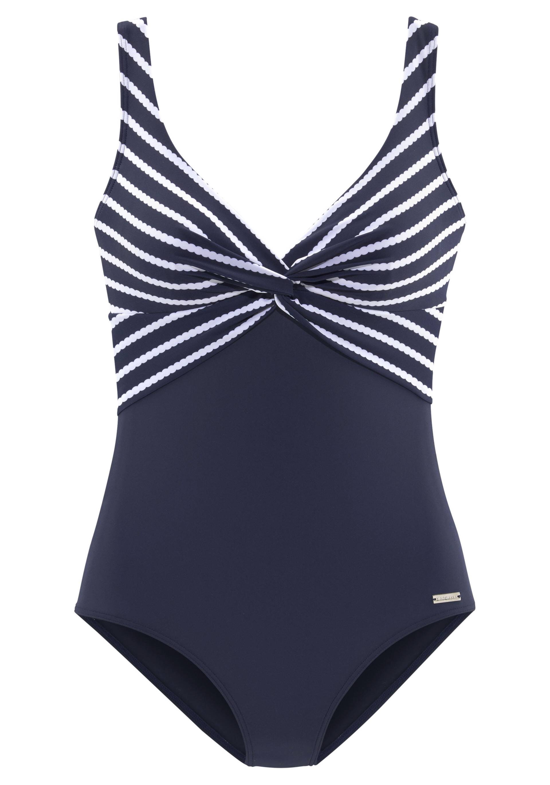 LASCANA - lascana Badeanzug navy-white - Gr. - 38B von LASCANA