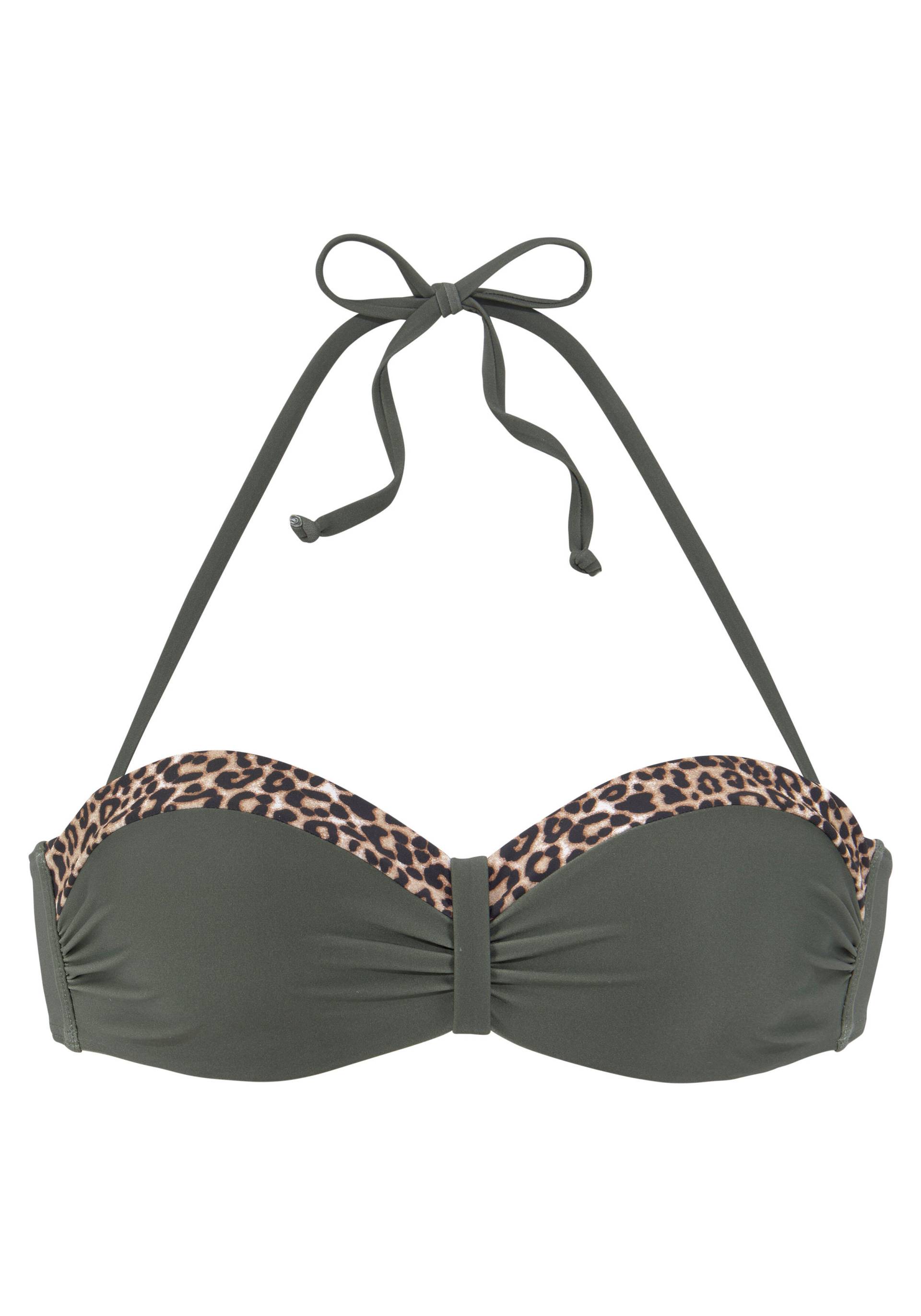 LASCANA - lascana Bügel-Bandeau-Top oliv-leo - Gr. - 36B von LASCANA