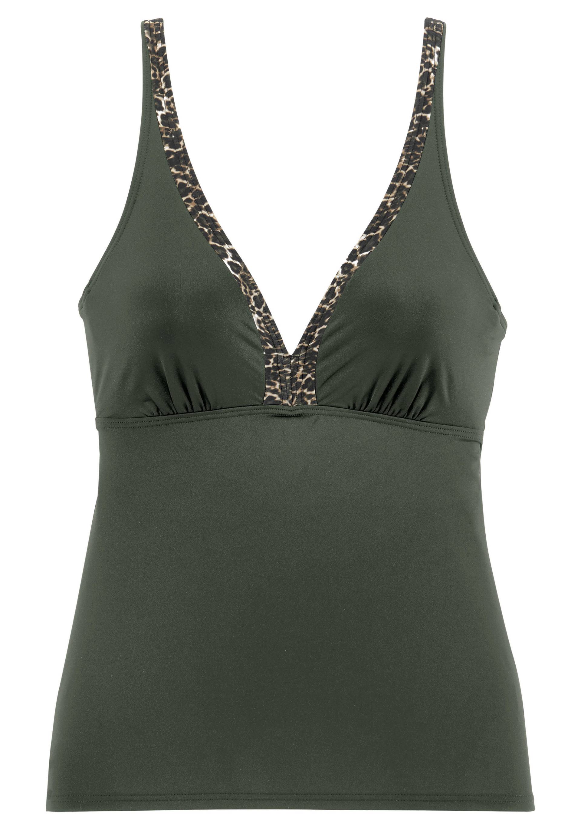 LASCANA - lascana Bügel-Tankini-Top oliv-leo - Gr. - 46E von LASCANA