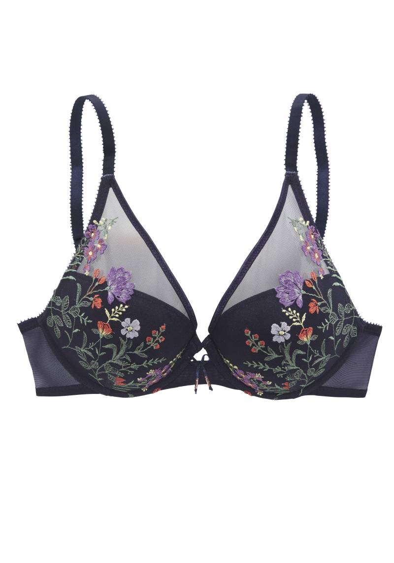 LASCANA - lascana Push-up BH navy-flower - Gr. - 80C von LASCANA