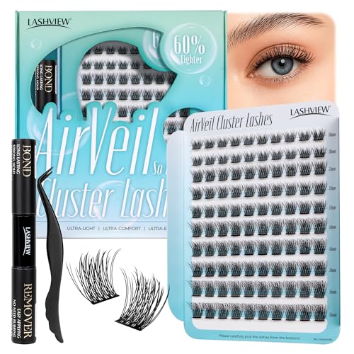 LASHVIEW DIY Eyelash Extension Kit, Cluster Eyelash Extensions with Lash Bond and Remover, Lash Applicator for DIY Eyelashes Extensions CE103-KIT von LASHVIEW