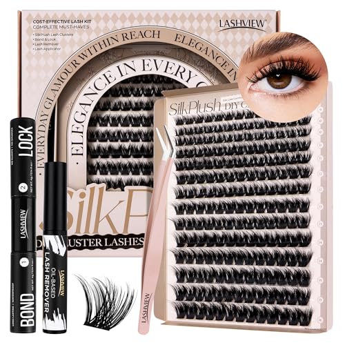 LASHVIEW DIY Lash Extension Kit, 9-16mm Mix D Curl Cluster Eyelash Extension Kit Cluster Lashes with Lash Bond and Seal, Lash Glue Remover and Lash Applicator W163 LASHVIEW DIY Lash Extension Kit, 9-16mm Mix D Curl Cluster Eyelash Extension Kit Cluster Lashes with Lash Bond and Seal, Lash Glue Remover and Lash Applicator W163 von LASHVIEW