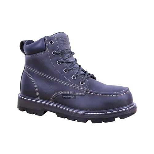 LASTING PINNIP ASTM F2413 Herren-Arbeitsstiefel mit Stahlkappe und 2 verschiedenen Einlegesohlen, wasserdicht, isoliert, rutschfest und ölbeständig, GRAU, 44.5 EU von LASTING PINNIP