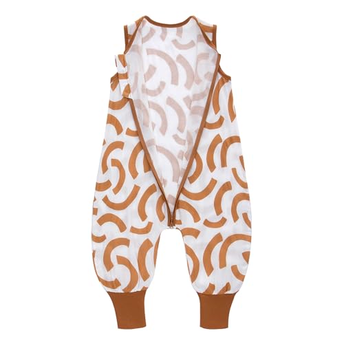 LAT Baby Schlafsack Sommer mit Füßen 0.5 Tog Musselin Kinder Sommerschlafsack für Jungen und Mädchen Ärmellose Baby Schlafsack mit Beinen Sommer (Bogen, L/2-4 Jahre) von LAT LEE AND TOWN
