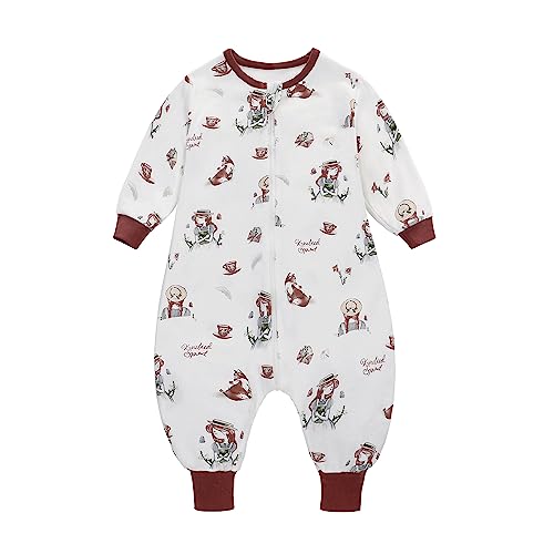 LAT Baby Schlafsack Sommer mit Füßen 0.5 Tog Schlafsack mit Beinen und Armen Kinder Sommerschlafsack für Mädchen, Mädchen, 2-4 Jahre von LAT LEE AND TOWN