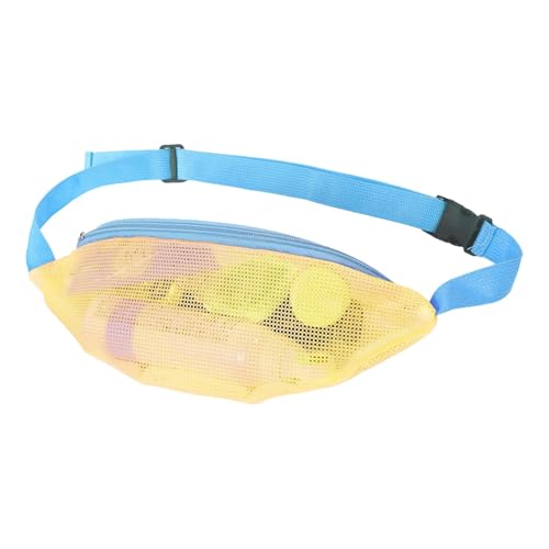 Netz-Hüfttasche für Damen, Netz-Strandtaschen für Damen, Umhängetasche aus Netzstoff, verstellbare Umhängetasche aus Netzstoff, leichte und atmungsaktive Sport-Hüfttasche für Picknick-Strandurlaub von LATAFA