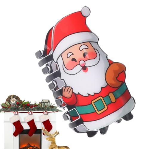 Weihnachtsmann-Krallenklammern für dickes Haar – niedliche Weihnachtsbaum-Haarklammern | Rutschfester Weihnachts-Haarschmuck für Frauen und Mädchen | Festliche Strumpf-Haarnadeln | Perfekter Weihnacht von LATAFA