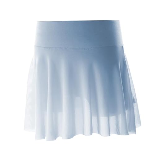 LATEAU Ballettkleidung Kinder Mädchen Übungskleidung Mesh Kinder Ballettrock mit Hose(Blue,135cm-145CM) von LATEAU