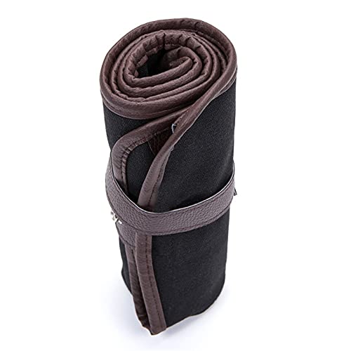 LATEAU Pencil Wrap,Pencil Wrap Roll Up 72 Halter Bleistift Bag Black Canvas Wrap Roll Up Bleistift Case Tasche Halter Lagerung Für Skizze Zeichnung Lieferungen von LATEAU