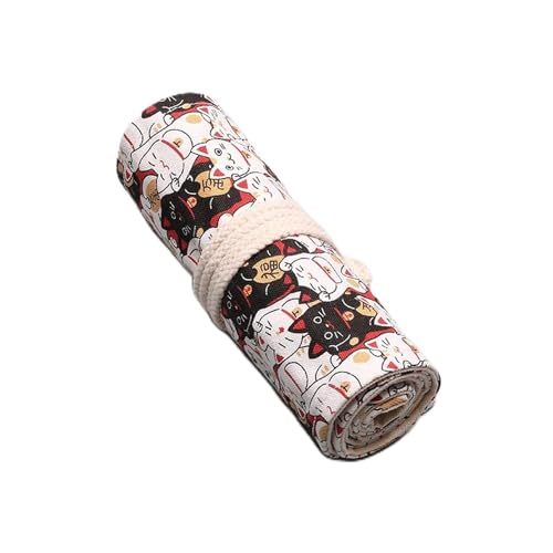 Pencil Wrap,Pencil Wrap Roll Up 2 stücke 36/48/72 Löcher Bleistift Tasche drucken leinwand up Stift Vorhang Fall Make-up wrap Halter lagerung Beutel schulbedarf (Color : 36 Holes) von LATEAU