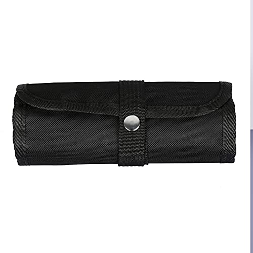 Pencil Wrap,Pencil Wrap Roll Up 36 Löcher Feste Farbschule Bleistiftkoffer mit Schnalle Hohe Kapazität Bleistift Pouch Schreibwaren Bürobedarf (Color : Black) von LATEAU