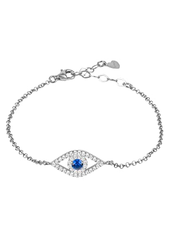 Evil Eye ELIPTISCHES Armband BLAUSILBER von LATELITA LONDON