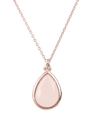 LATELITA PISA MINI-TROPFENHALSKETTE ROSÉGOLD ROSENQUARZ von LATELITA LONDON