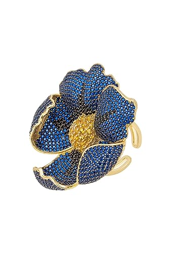 LATELITA Vergoldeter 925er Sterlingsilber-Mohn-Saphir-Blau-Statement-Ring-Geschenk LATELITA Vergoldeter 925er Sterlingsilber-Mohn-Saphir-Blau-Statement-Ring-Geschenk von LATELITA LONDON