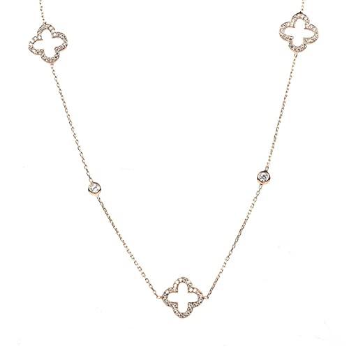 Lange Halskette MIT OFFENEM KLEE ROSÉGOLD von LATELITA LONDON