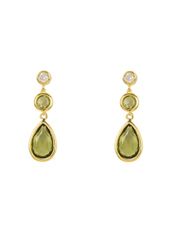 TOSKANA EDELSTEIN-TROPFENOHRRING GOLD PERIDOT von LATELITA LONDON