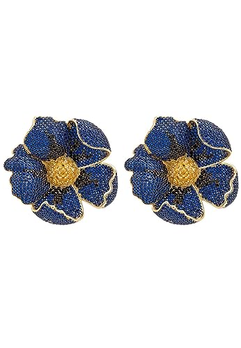 Gelbgold vergoldet 925 Sterling Silber Mohn Statement Saphir Ohrringe Geschenk Gelbgold vergoldet 925 Sterling Silber Mohn Statement Saphir Ohrringe Geschenk von LATELITA
