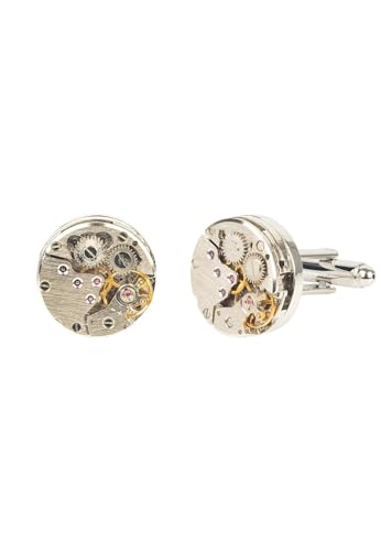 LATELITA MANSCHETTENKNOPF MIT UHRWERK Silber von LATELITA LONDON