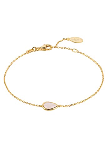 LATELITA PISA MINI-TROPFENARMBAND Gold-ROSENQUARZ von LATELITA