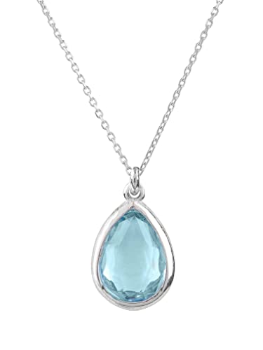 LATELITA PISA MINI-TROPFENHALSKETTE SILBER BLAUTOPAS von LATELITA
