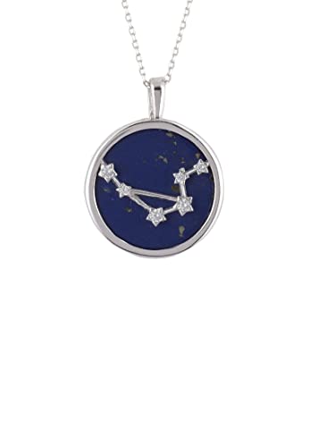 LATELITA Sternzeichen Lapislazuli-EDELSTEIN STERNBILD STERNBILD ANHÄNGER Halskette Silber Waage von LATELITA
