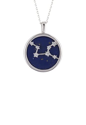 LATELITA Sternzeichen Lapislazuli-EDELSTEIN Stern STERNBILD ANHÄNGER Halskette Silber Jungfrau von LATELITA