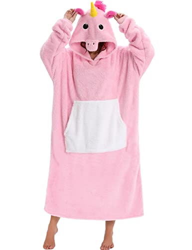 LATH.PIN Übergroße Decke Hoodie Sweatshirt Oversized Kapuzenpullover Hooded Blanket Warme Plüsch Pullover mit Kapuze Langarm für Damen Herren Erwachsene mit Riesige Fronttasche von LATH.PIN