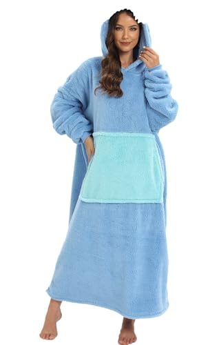LATH.PIN Übergroße Decke Hoodie Sweatshirt Oversized Kapuzenpullover Hooded Blanket Warme Plüsch Pullover mit Kapuze Langarm für Damen Herren Erwachsene mit Riesige Fronttasche von LATH.PIN