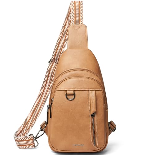 LATMAP Crossbody Bag Damen, Sling Bag PU Leder Brusttasche Wasserdicht Umhängetasche Diebstahlsichere Tasche Bauchtasche Sports Outdoor Reise von LATMAP