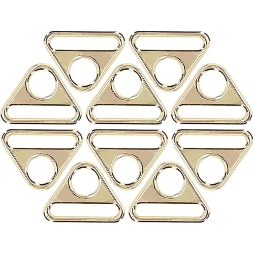LATRAT 10 Stück Dreieck Schnalle 38mm Einsteller Dreieck mit Stange für Gepäck, Rucksackgurte, Gurtband Zubehör, Gold LATRAT 10 Stück Dreieck Schnalle 38mm Einsteller Dreieck mit Stange für Gepäck, Rucksackgurte, Gurtband Zubehör, Gold von LATRAT