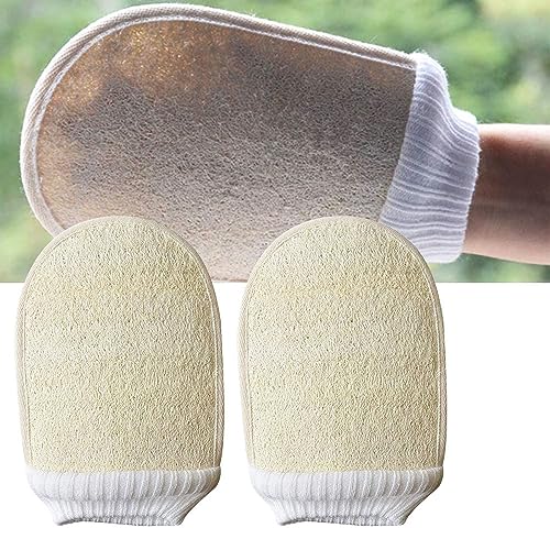 LATRAT 2 Stücke Peeling Luffa Handschuhe Spa Körper Peeling Handschuhe abgestorbene Haut Entferner Sauna Handschuh für Männer Frauen von LATRAT