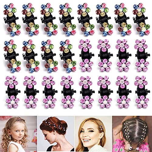 LATRAT 36 Stück Mini Haarspangen Strass Haarclips, Haargreifer Kristall Haarnadel Haarschmuck Spangen Haarstyling für Frauen Mädchen von LATRAT