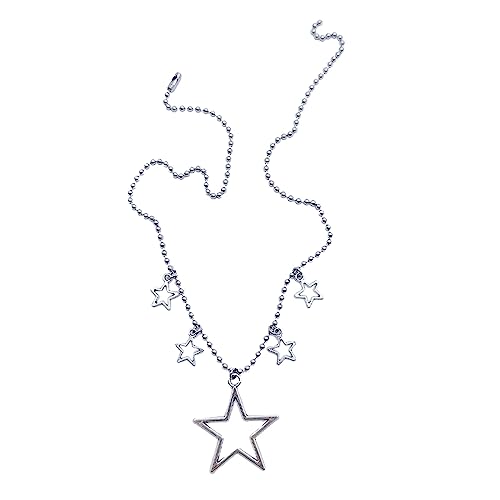 LAUDLY Fünfzackige Stern-Anhänger Halskette mit Perlen Kette Hohl Stern Schlüsselbein Kette Stilvolle Elegante Stern Fransen Halskette LAUDLY Fünfzackige Stern-Anhänger Halskette mit Perlen Kette Hohl Stern Schlüsselbein Kette Stilvolle Elegante Stern Fransen Halskette von LAUDLY