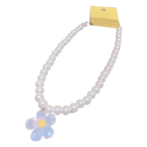 LAUDLY Halskette mit Blumenanhänger, Schlüsselbeinkette, elegante Harzperlen-Halskette für Damen, Modeschmuck, Dopamin-Halskette, Large, Harz und Kunstperlen LAUDLY Halskette mit Blumenanhänger, Schlüsselbeinkette, elegante Harzperlen-Halskette für Damen, Modeschmuck, Dopamin-Halskette, Large, Harz und Kunstperlen von LAUDLY