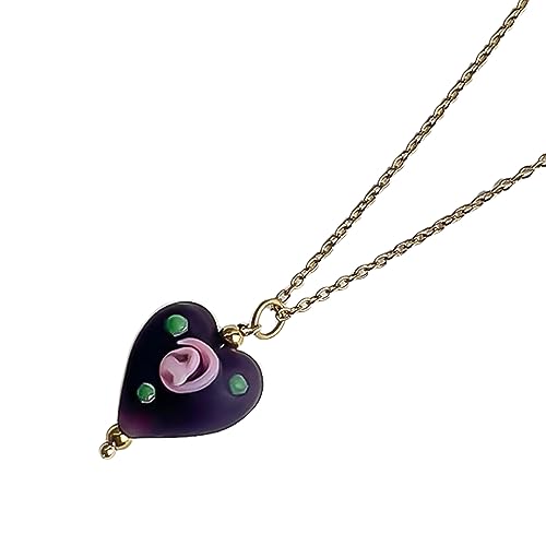 LAUDLY Schlichte Liebe Herz Rose ästhetische Halskette Mode einfache Schlüsselbeinkette Damen Mädchen Hochzeit Schmuck Party Geburtstag LAUDLY Schlichte Liebe Herz Rose ästhetische Halskette Mode einfache Schlüsselbeinkette Damen Mädchen Hochzeit Schmuck Party Geburtstag von LAUDLY
