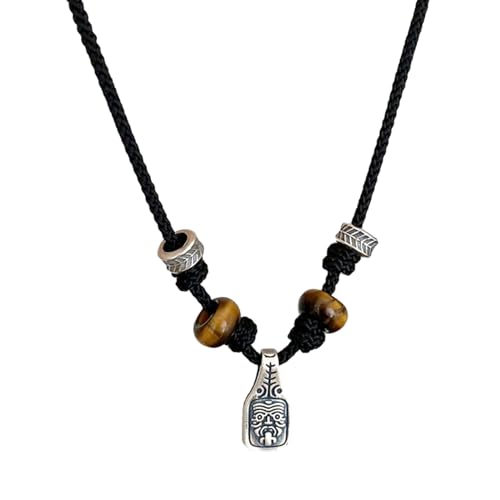 LAUDLY Tibetische geflochtene Halskette der Gott des Reichtums Anhänger Halskette Einzigartiges Design Anhänger Choker für modische Paare LAUDLY Tibetische geflochtene Halskette der Gott des Reichtums Anhänger Halskette Einzigartiges Design Anhänger Choker für modische Paare von LAUDLY