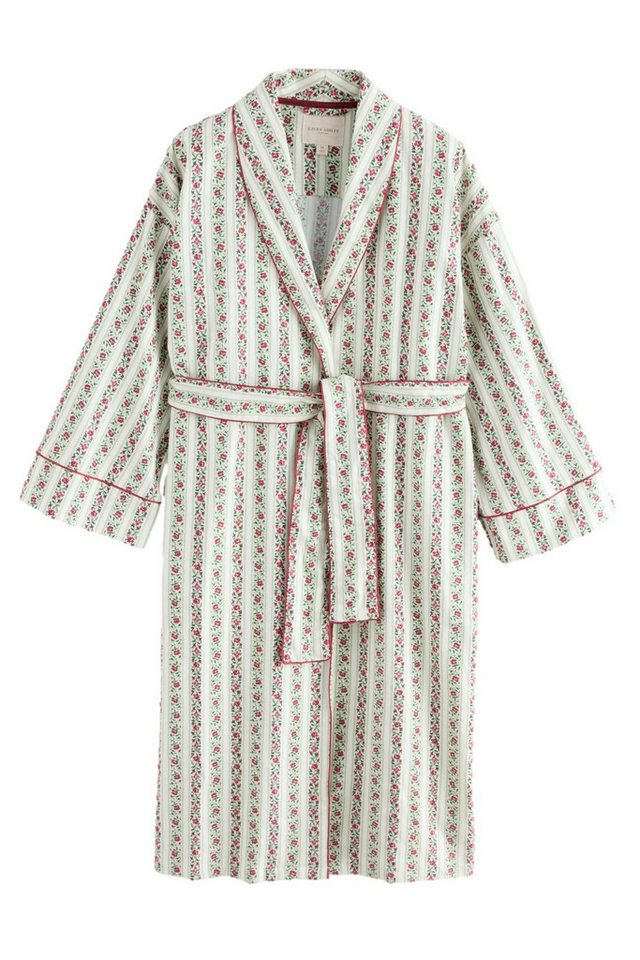 LAURA ASHLEY Damenbademantel Laura Ashley Kelbrook Wickel-Morgenmantel, Baumwolle von LAURA ASHLEY
