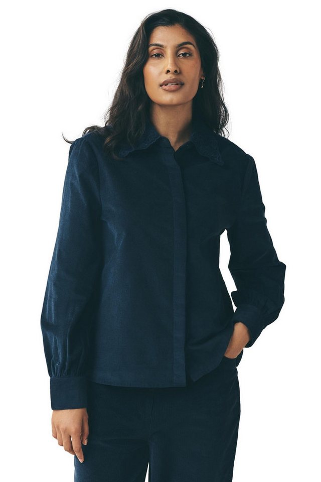 LAURA ASHLEY Hemdbluse Laura Ashley Cordbluse mit besticktem Kragen (1-tlg) von LAURA ASHLEY